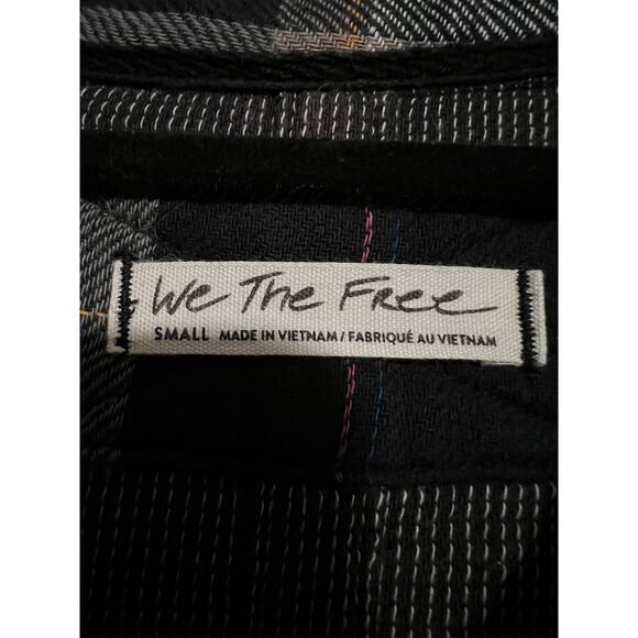 Free People We The Free Women's Kyoto Plaid Cropped Oversized Button-Up Shirt S - Picture 7 of 12